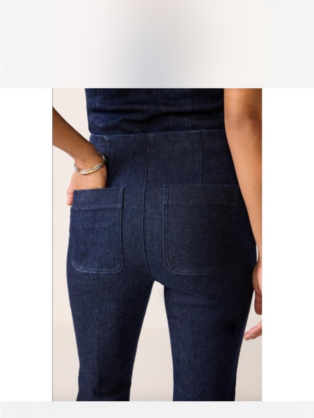 SPANX Jeans Denim Demi Boot Cut Raw Indigo 30” size Small Petite - Picture 3 of 14